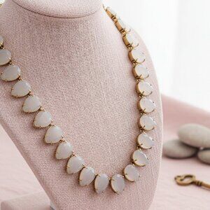J. Crew Gold and White Minimalist Necklace